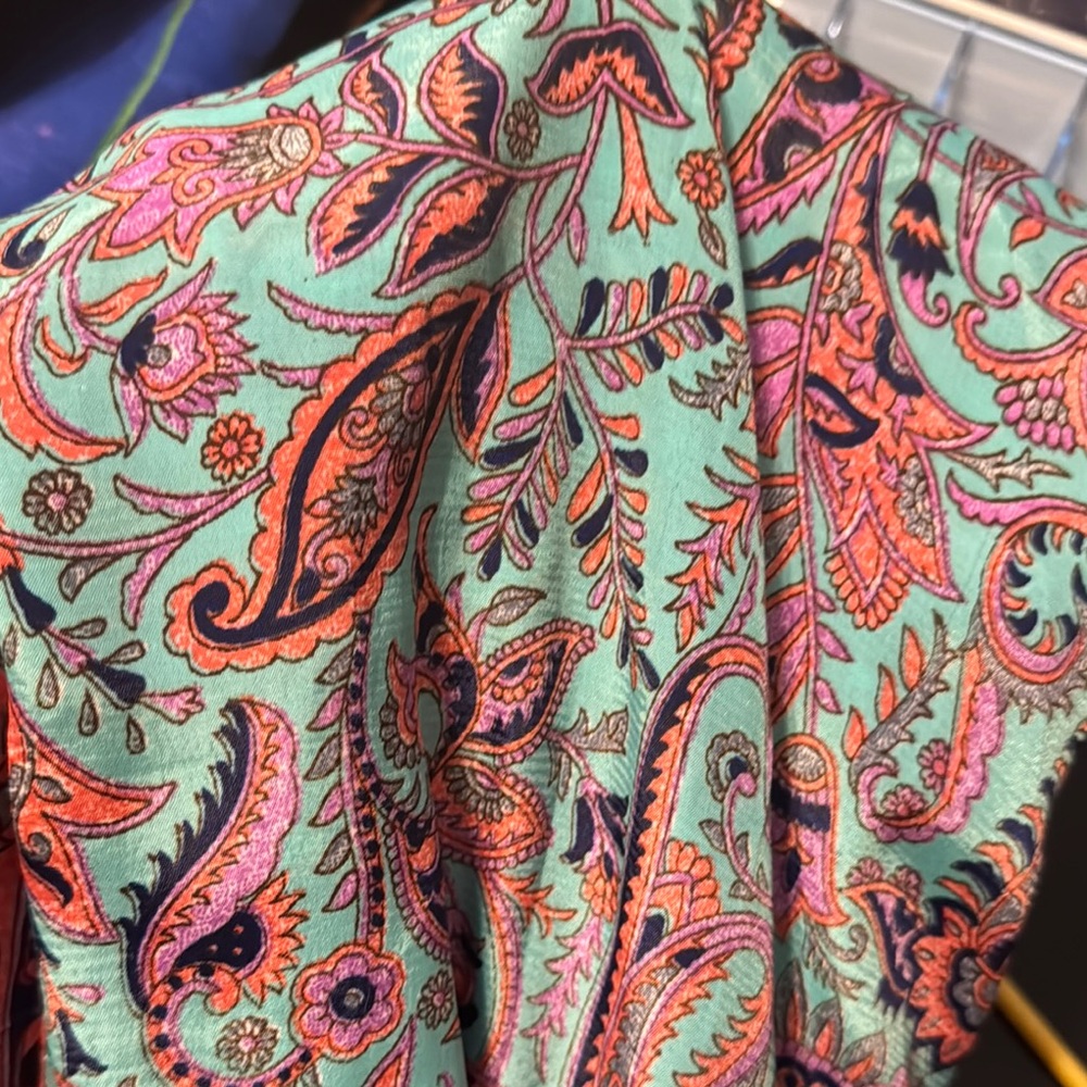 Teal multi colored Spaghetti Strap Resort Sundress Maxi - Picture 5 of 7